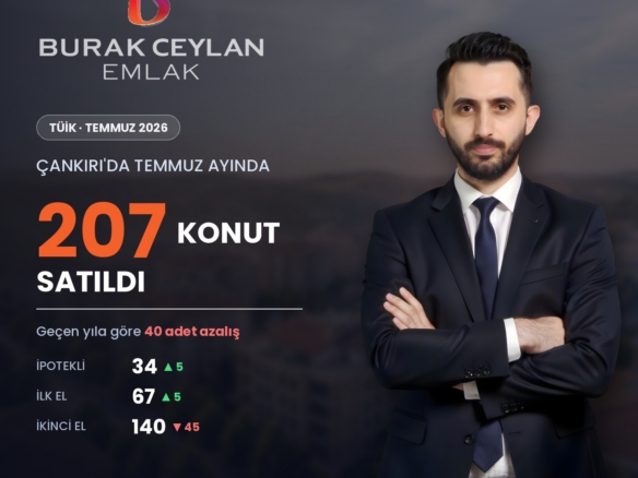 Çankırı'da Temmuz 2026'da 207 konut satıldı - TÜİK verileri, Burak Ceylan Emlak